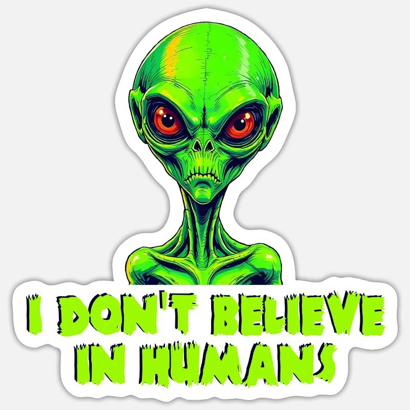 Alien hell Sticker Größe S (10 x 10 cm)