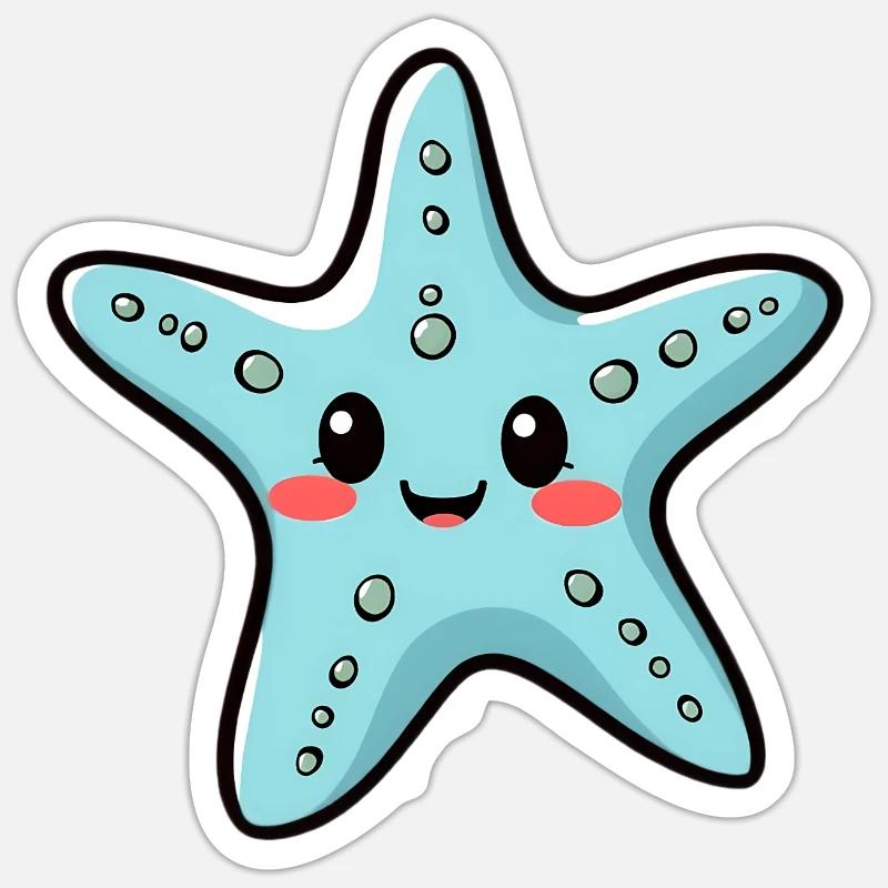 Étoile de mer - Sticker taille S (10 x 10 cm) - blanc mat