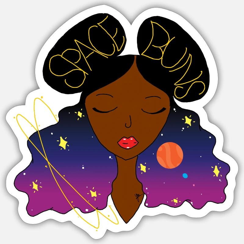 Space Buns Sticker size S (10 x 10 cm)