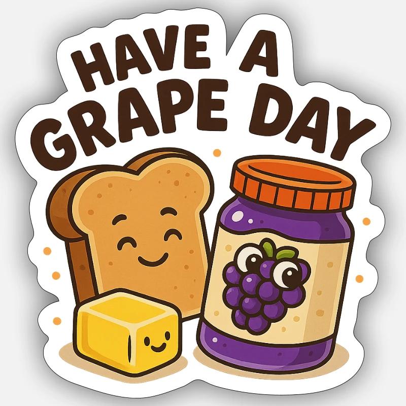 Have a grape day - Sticker Größe S (10 x 10 cm) - Mattweiß