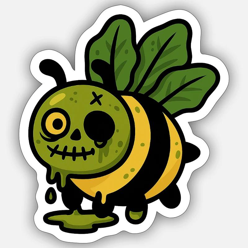 Nekrobee - Sticker size S (10 x 10 cm) - white matte