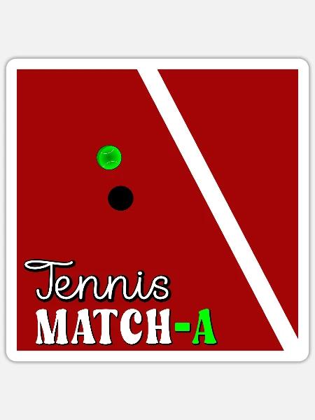 TENNIS MATCH MATCHA - Sticker Größe S (10 x 10 cm) - Mattweiß