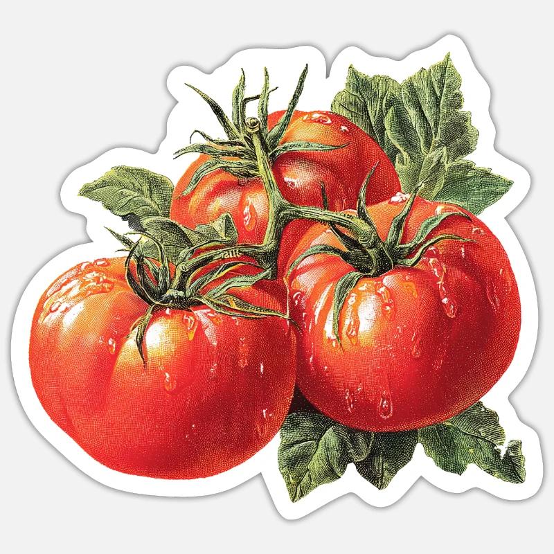 Tomate - Sticker taille S (10 x 10 cm) - blanc mat