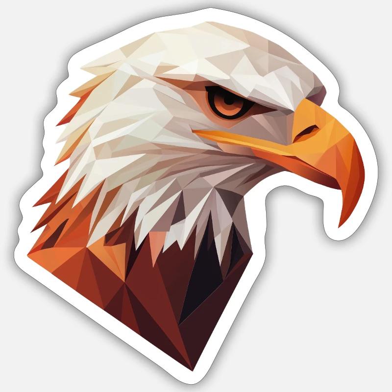 Conception de logo Eagle Head Low Poly Art Sticker taille S (10 x 10 cm)