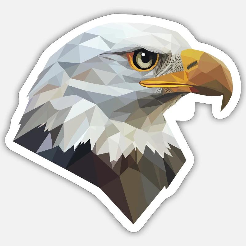 Conception de logo Eagle Head Low Poly Art Sticker taille S (10 x 10 cm)