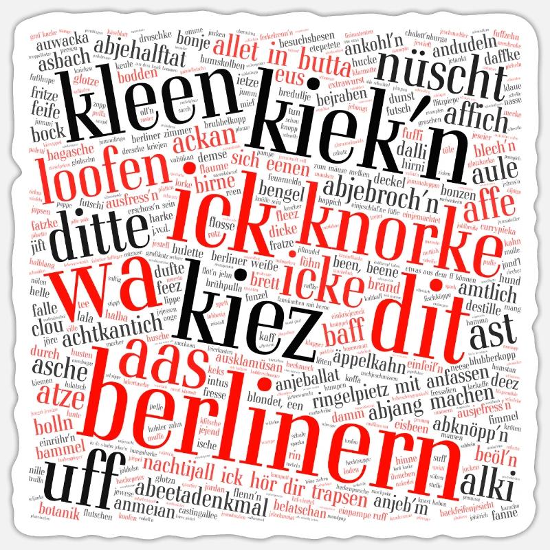 Berliner Schnauze – nuage de mots avec dialecte Sticker taille S (10 x 10 cm)