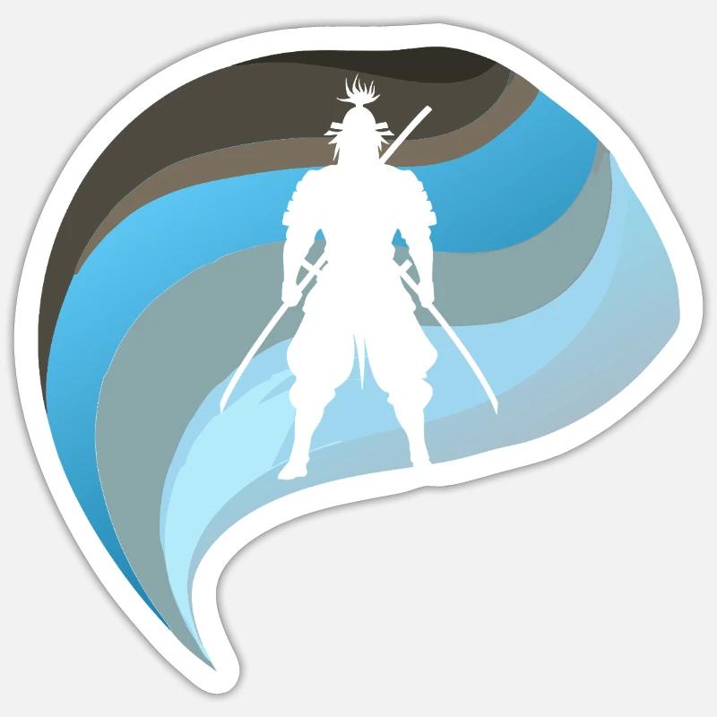 Ninja Kendo Samurai Sticker Größe S (10 x 10 cm)