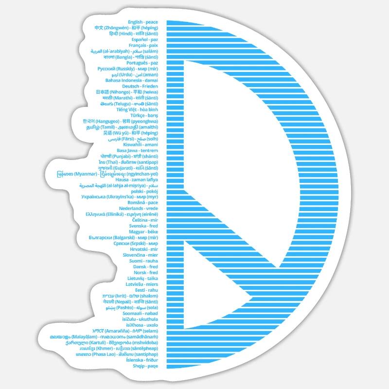 Pacifica - Frieden - Sticker Größe S (10 x 10 cm) - Mattweiß