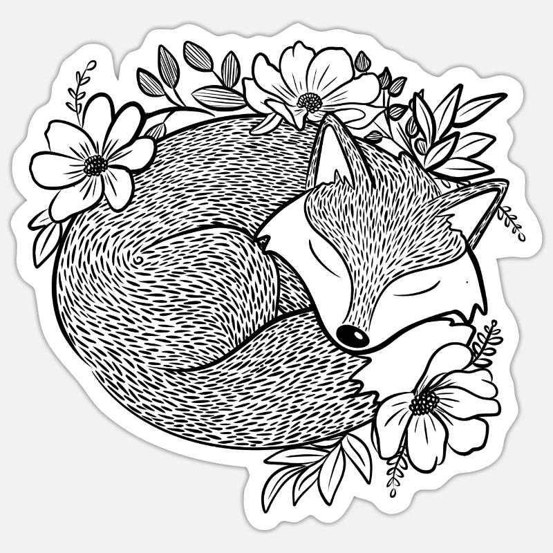 Fox 1 - Sticker size S (10 x 10 cm) - white matte