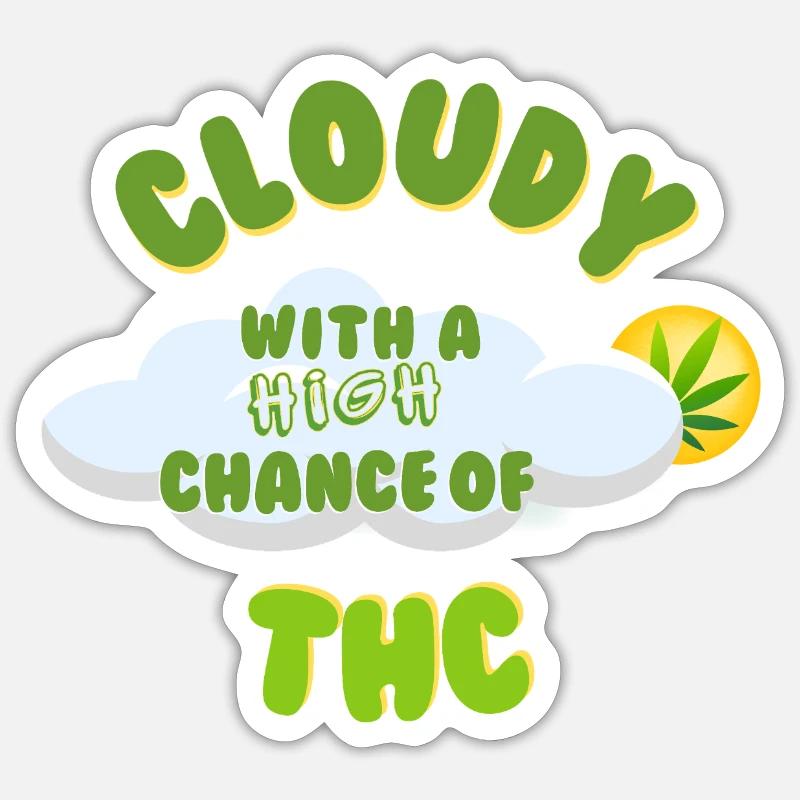 Conception de célébration du THC nuageux Sticker taille S (10 x 10 cm)