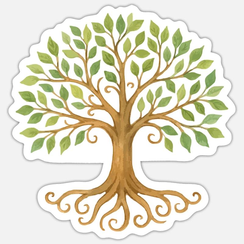 Arbre de vie 1 - Sticker taille S (10 x 10 cm) - blanc mat