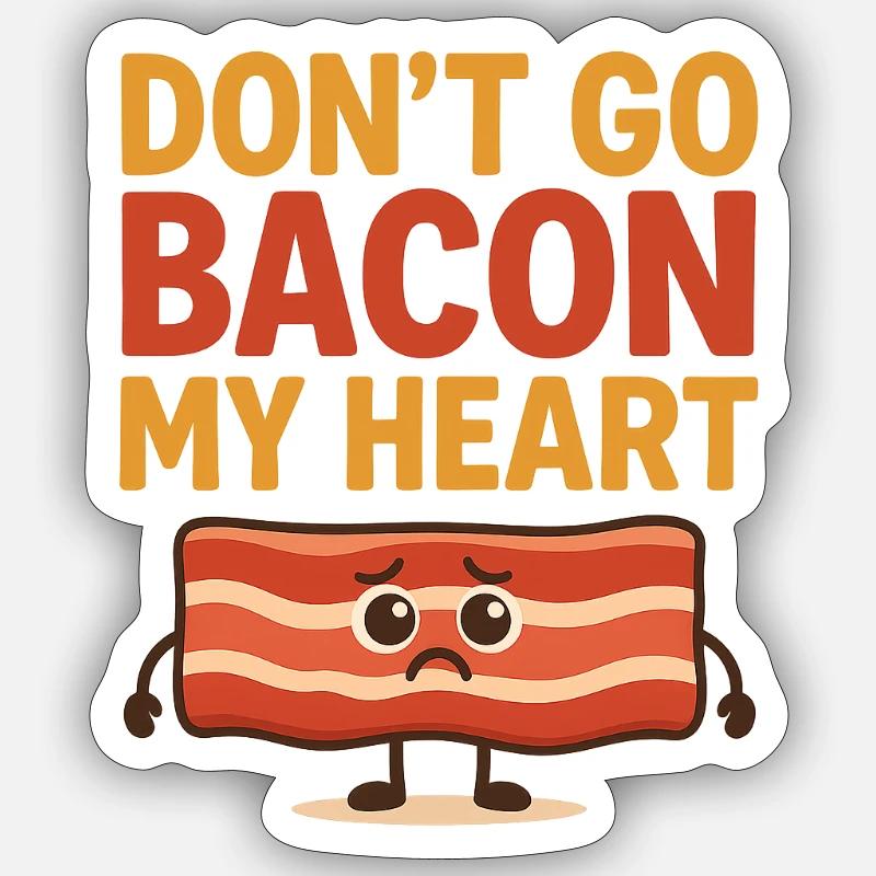 Bacon Heart Graffiti Design - Sticker size S (10 x 10 cm) - white matte