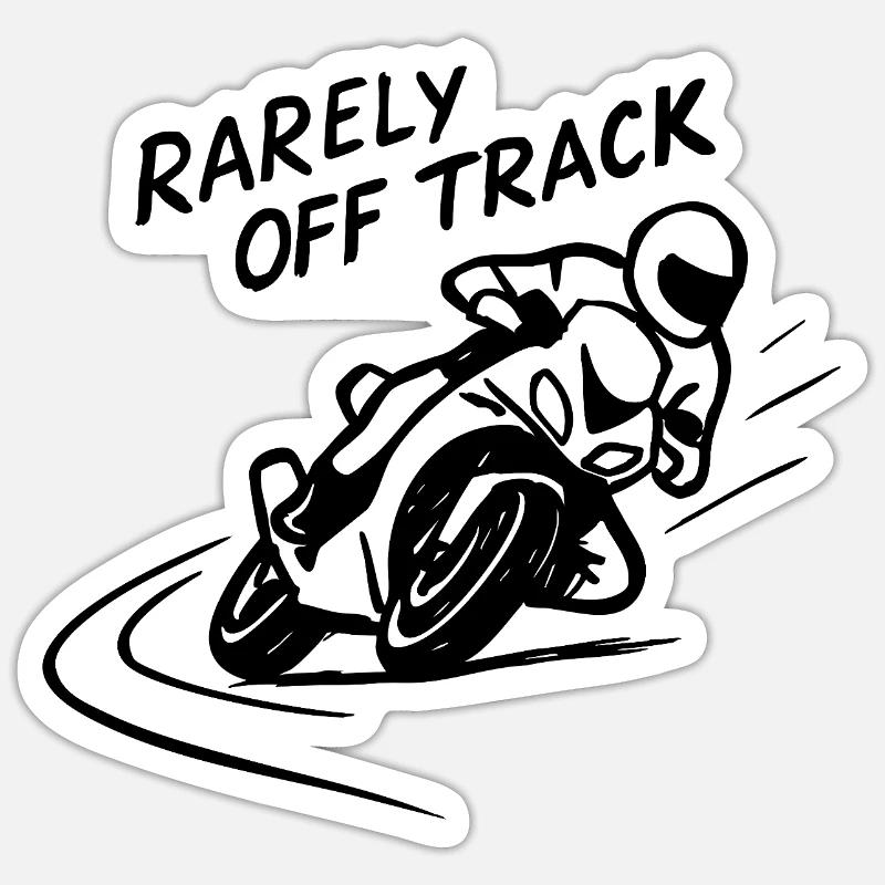 rarely off track - Sticker size S (10 x 10 cm) - white matte