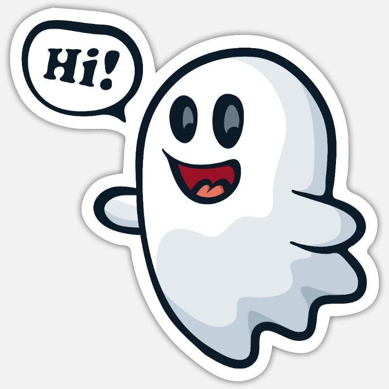 Hallo Geist! - Sticker Größe S (10 x 10 cm) - Mattweiß