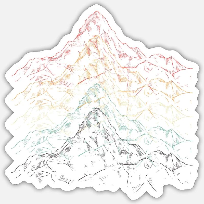 Rainbow Ridge Mountain - Sticker size S (10 x 10 cm) - white matte