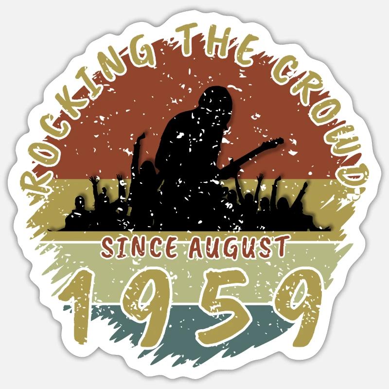 66. Geburtstag Rocking the crowd GIT 08/1959 - Sticker Größe S (10 x 10 cm) - Mattweiß