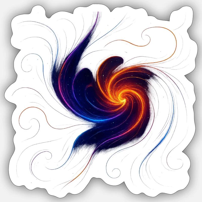 Cosmic Flow – eine Sammlung von lebendigen, galaktischen Sticker Größe S (10 x 10 cm)