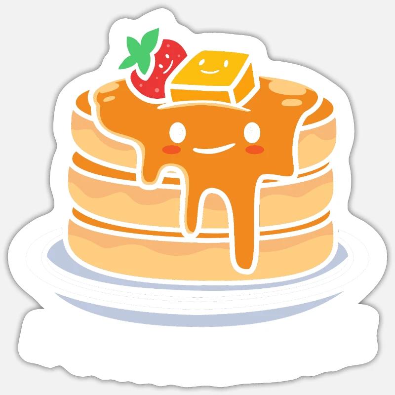 Pfannkuchen - Sticker Größe S (10 x 10 cm) - Mattweiß