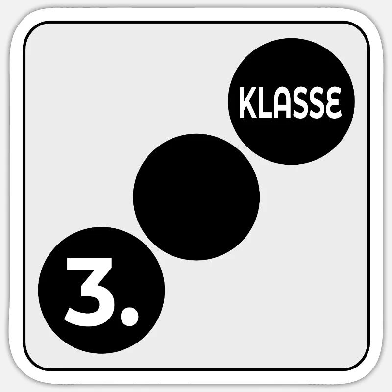 3. Klasse Schulklasse Würfel - Sticker Größe S (10 x 10 cm) - Mattweiß