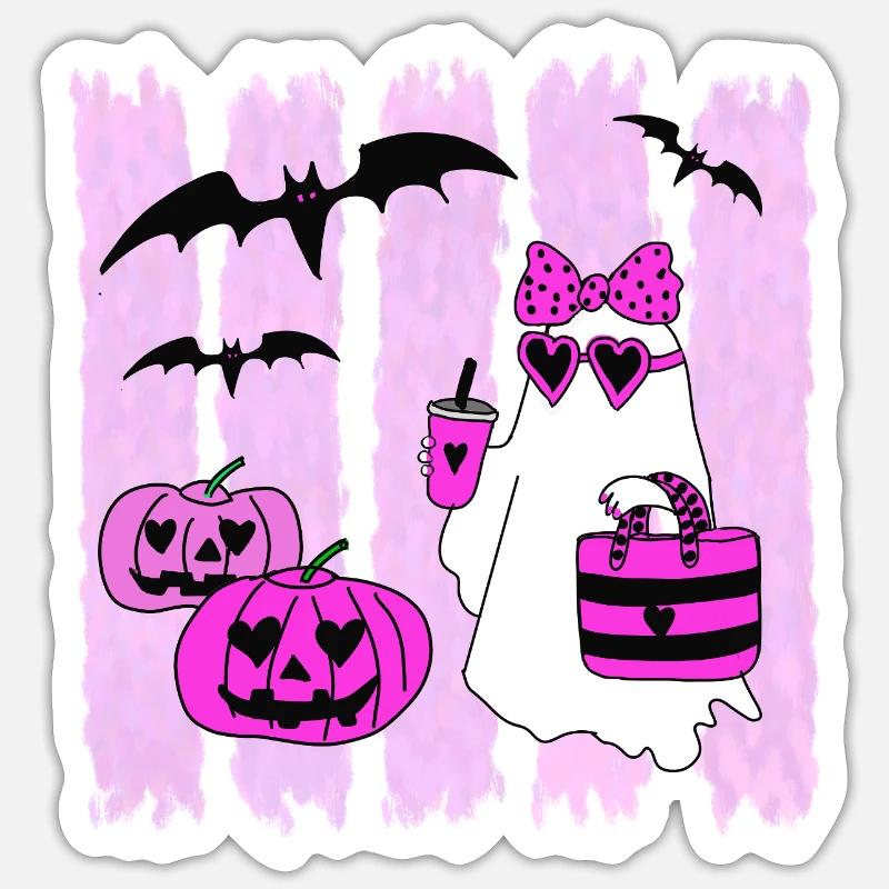Fantôme de la mode - Sticker taille S (10 x 10 cm) - blanc mat