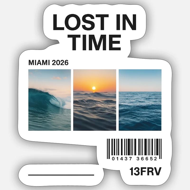 Lost Time: Miami Waves Triptych Sticker size S (10 x 10 cm)