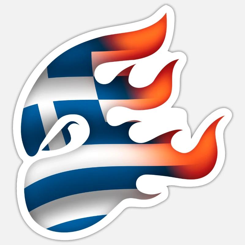 Drapeau de la Grèce - Grèce - Ninja Sticker taille S (10 x 10 cm)