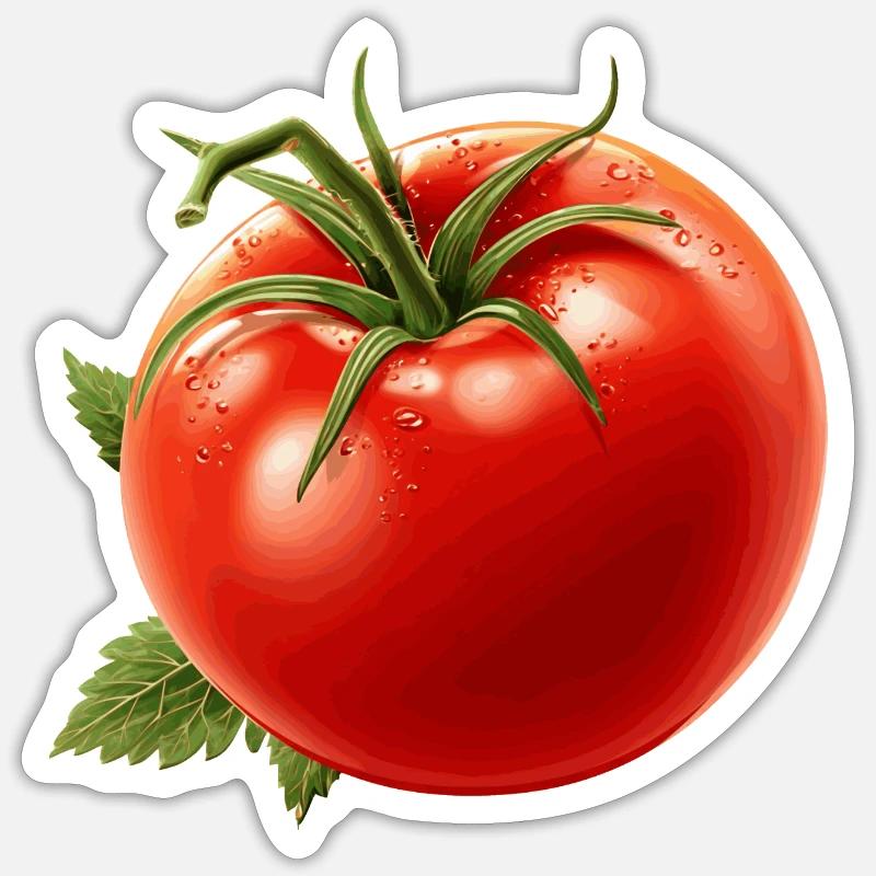 Tomate - Sticker taille S (10 x 10 cm) - blanc mat