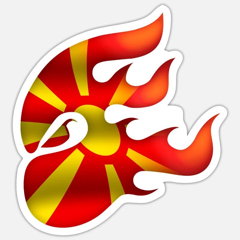 Drapeau de la Macédoine - Macédoine - Ninja Sticker taille S (10 x 10 cm)