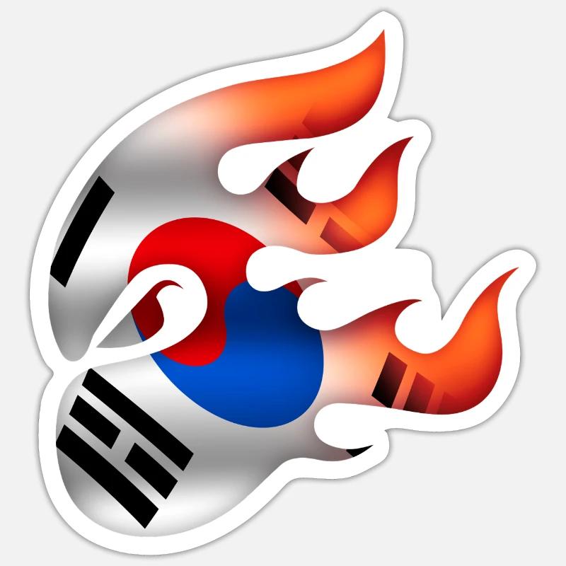 Drapeau coréen - Corée - Ninja Sticker taille S (10 x 10 cm)
