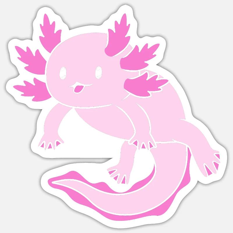 Axolotl - Sticker Größe S (10 x 10 cm) - Mattweiß