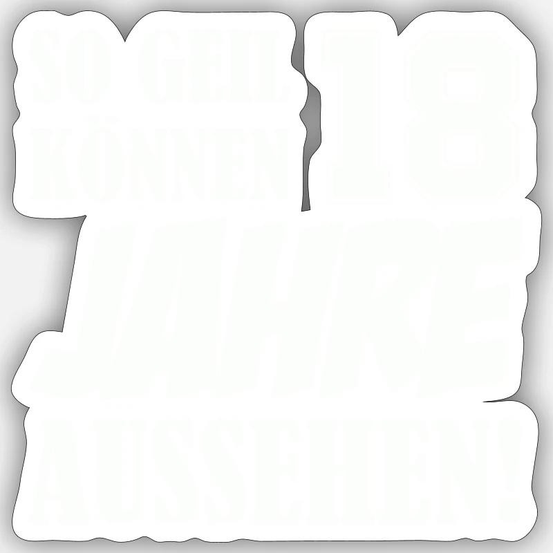 18 ans - Sticker taille S (10 x 10 cm) - blanc mat