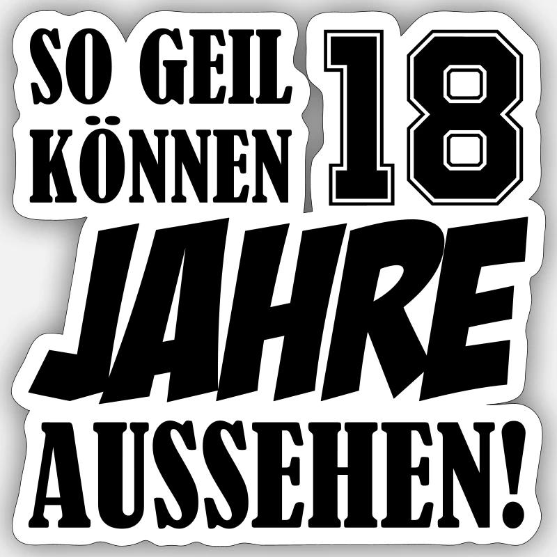 18 years - Sticker size S (10 x 10 cm) - white matte