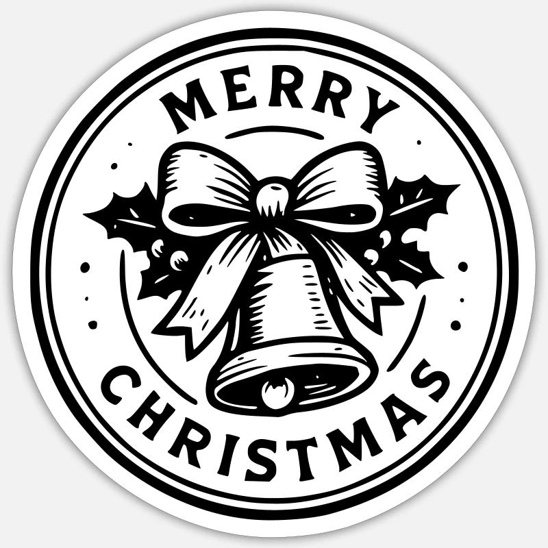 Merry Christmas - Sticker taille S (10 x 10 cm) - blanc mat