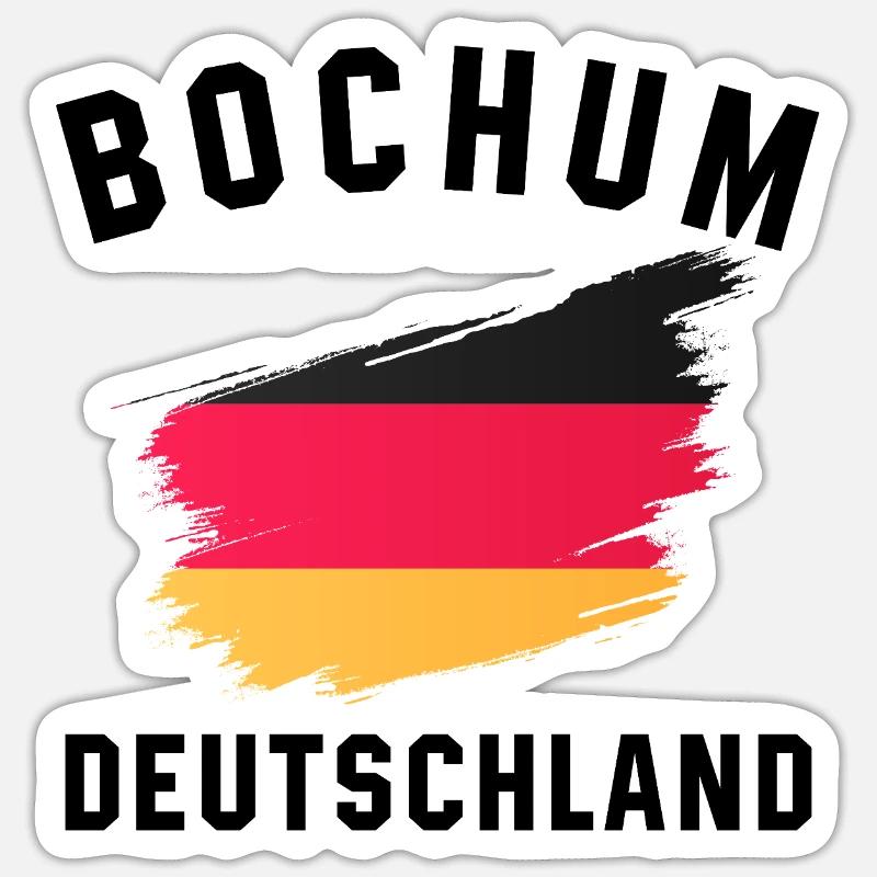 Conception à l’aquarelle du drapeau allemand - Sticker taille S (10 x 10 cm) - blanc mat