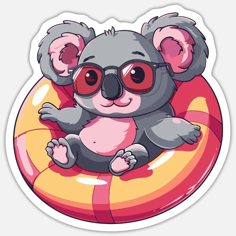 Koala Comic Cool - Sticker Größe S (10 x 10 cm) - Mattweiß