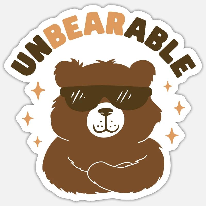 UnBEARable - Sticker size S (10 x 10 cm) - white matte