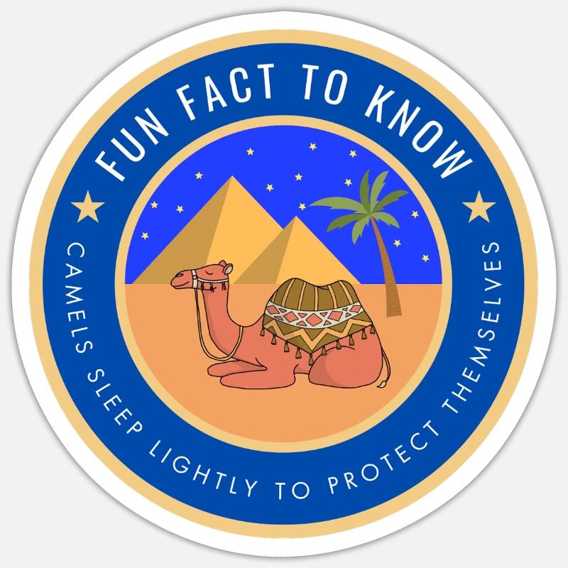 Desert Camel Fact Sticker size S (10 x 10 cm)