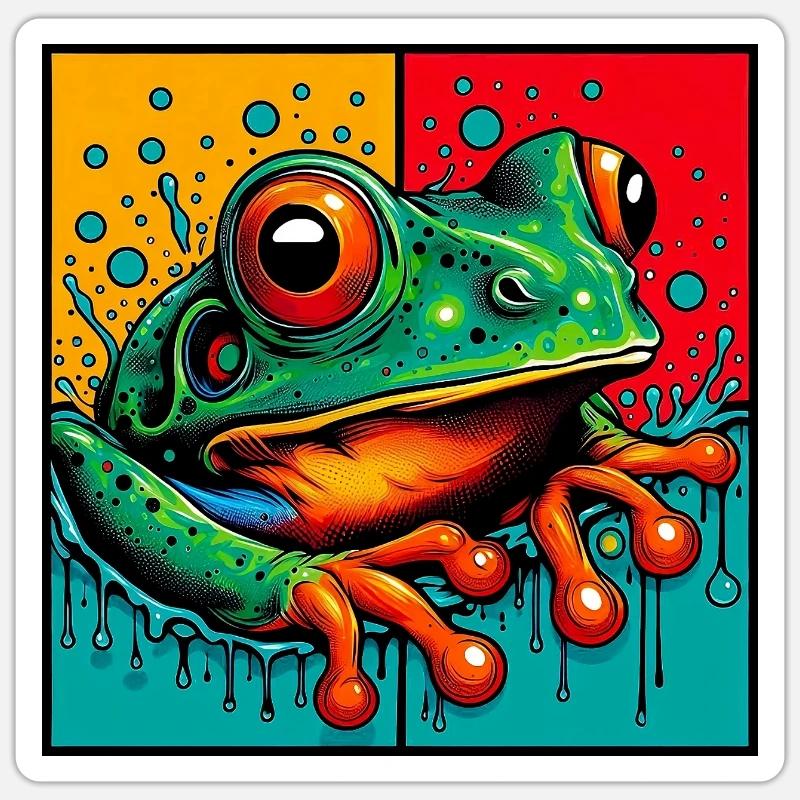 grenouille - Sticker taille S (10 x 10 cm) - blanc mat