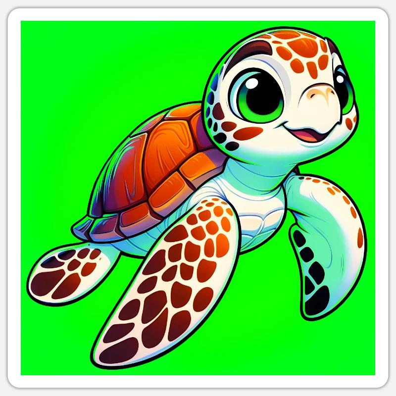 turtle - Sticker size S (10 x 10 cm) - white matte
