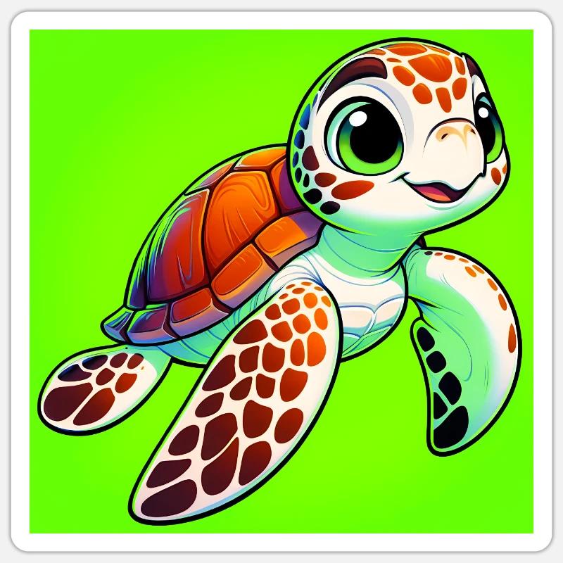 turtle - Sticker size S (10 x 10 cm) - white matte