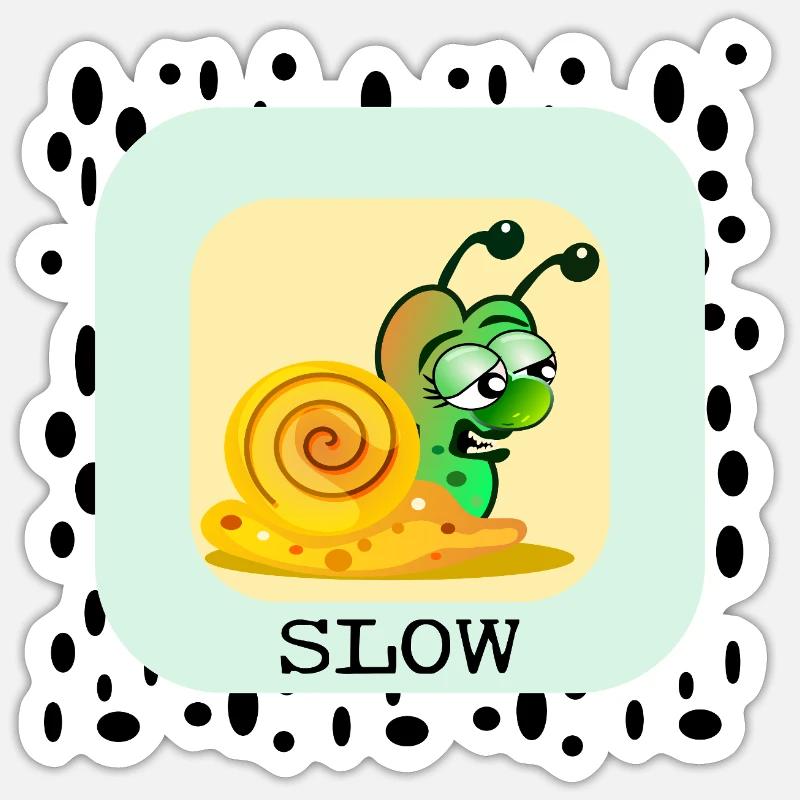 LANGSAME SCHNECKE Sticker Größe S (10 x 10 cm)