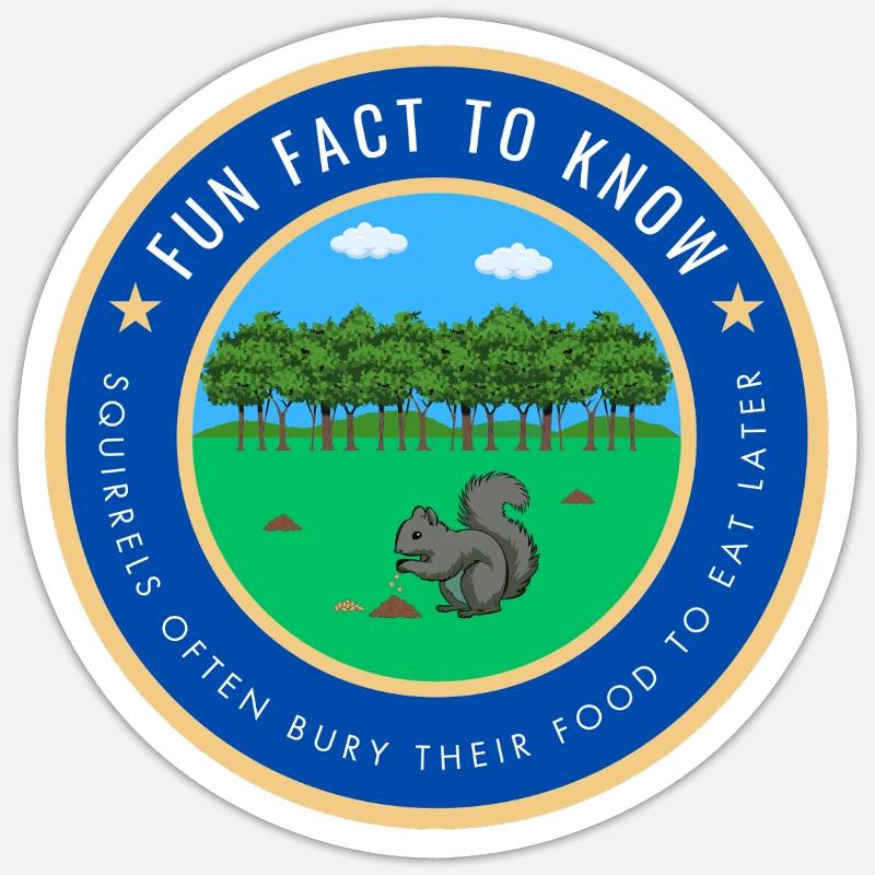 Fun Squirrel Fact - Sticker size S (10 x 10 cm) - white matte