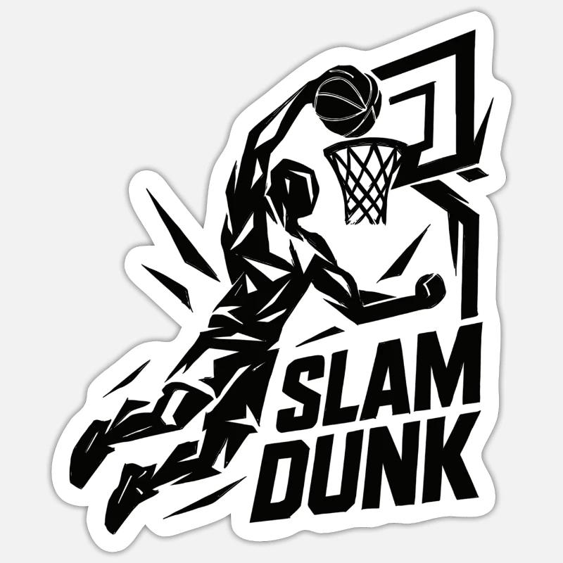 Basketball Slam Dunk Throw Player Dunking Gift - Sticker size S (10 x 10 cm) - white matte