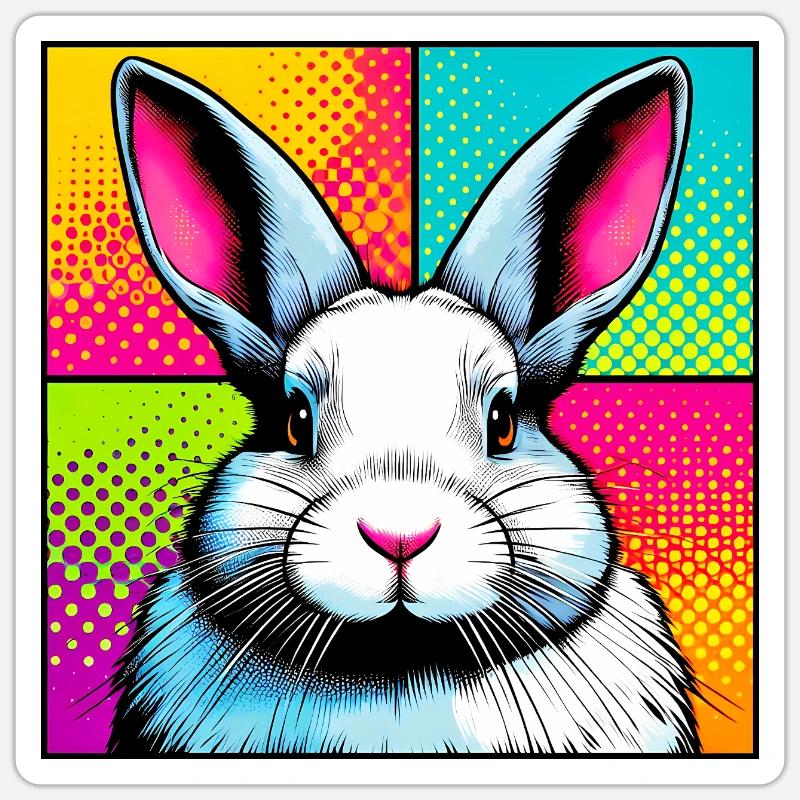 rabbit - Sticker size S (10 x 10 cm) - white matte