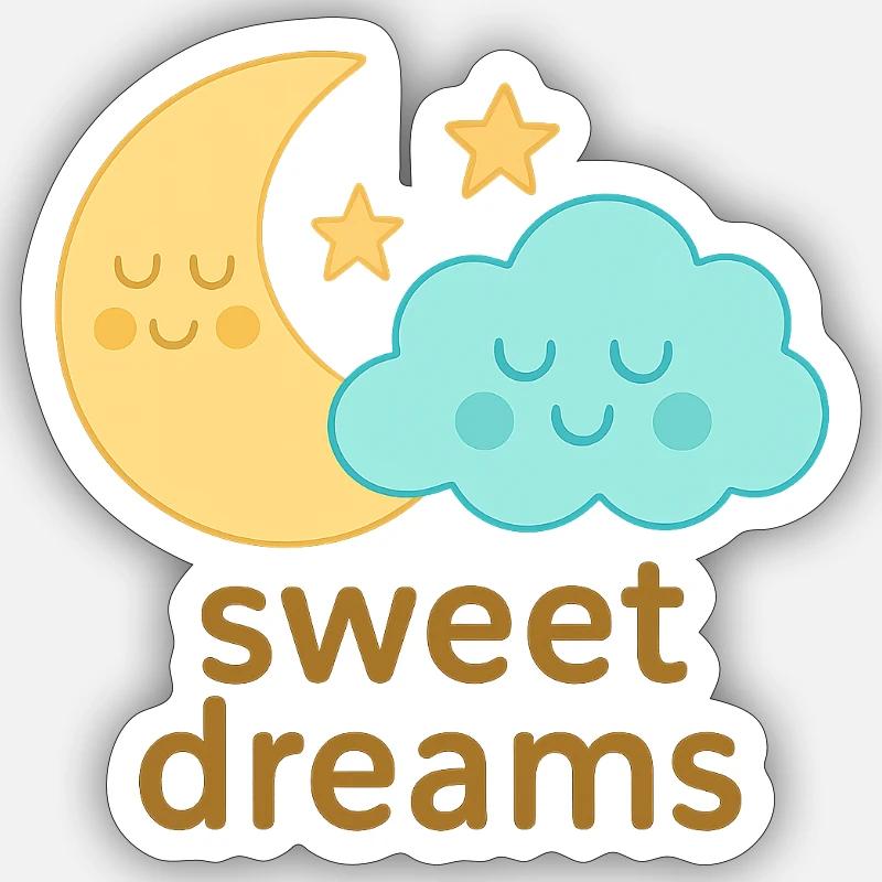 Night Celestial Pillow Design - Sticker size S (10 x 10 cm) - white matte