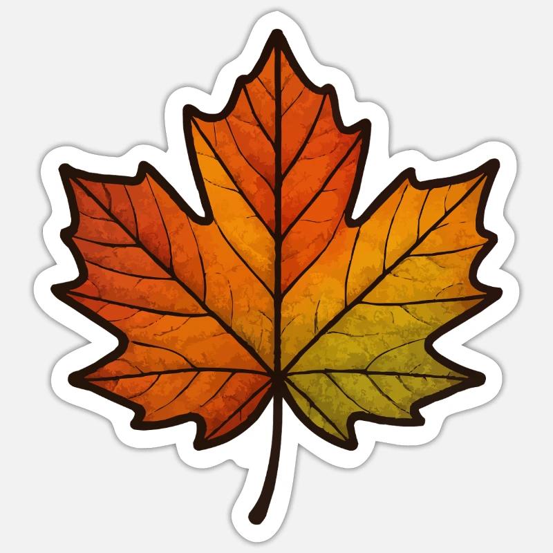 Leaf Autumn Maple Leaf - Sticker size S (10 x 10 cm) - white matte