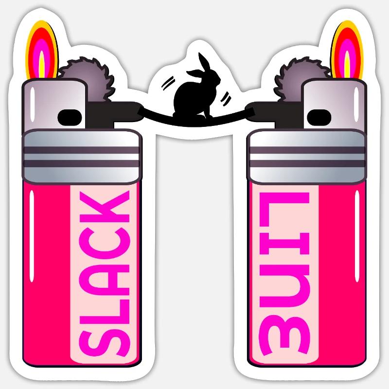 RABBIT SLACKLINING LIGHTER Sticker size S (10 x 10 cm)