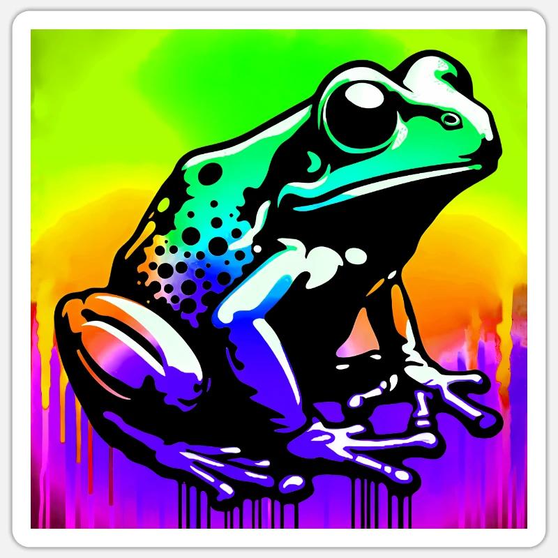 Frosch - Sticker Größe S (10 x 10 cm) - Mattweiß