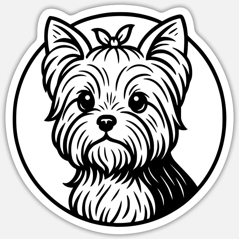 Yorkshire - Sticker Größe S (10 x 10 cm) - Mattweiß