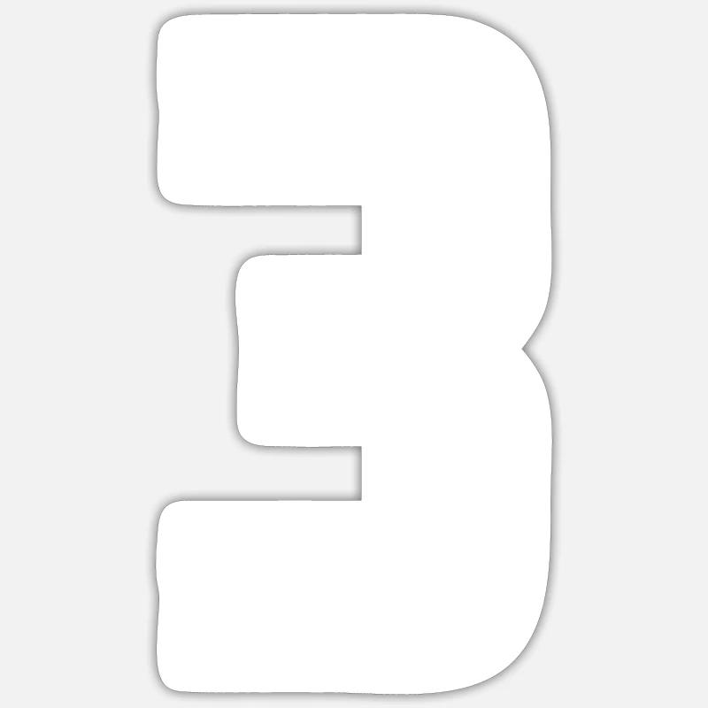 Trikotnummer 3 – Geschenk zum 3-jährigen Jubiläum Sticker Größe S (10 x 10 cm)